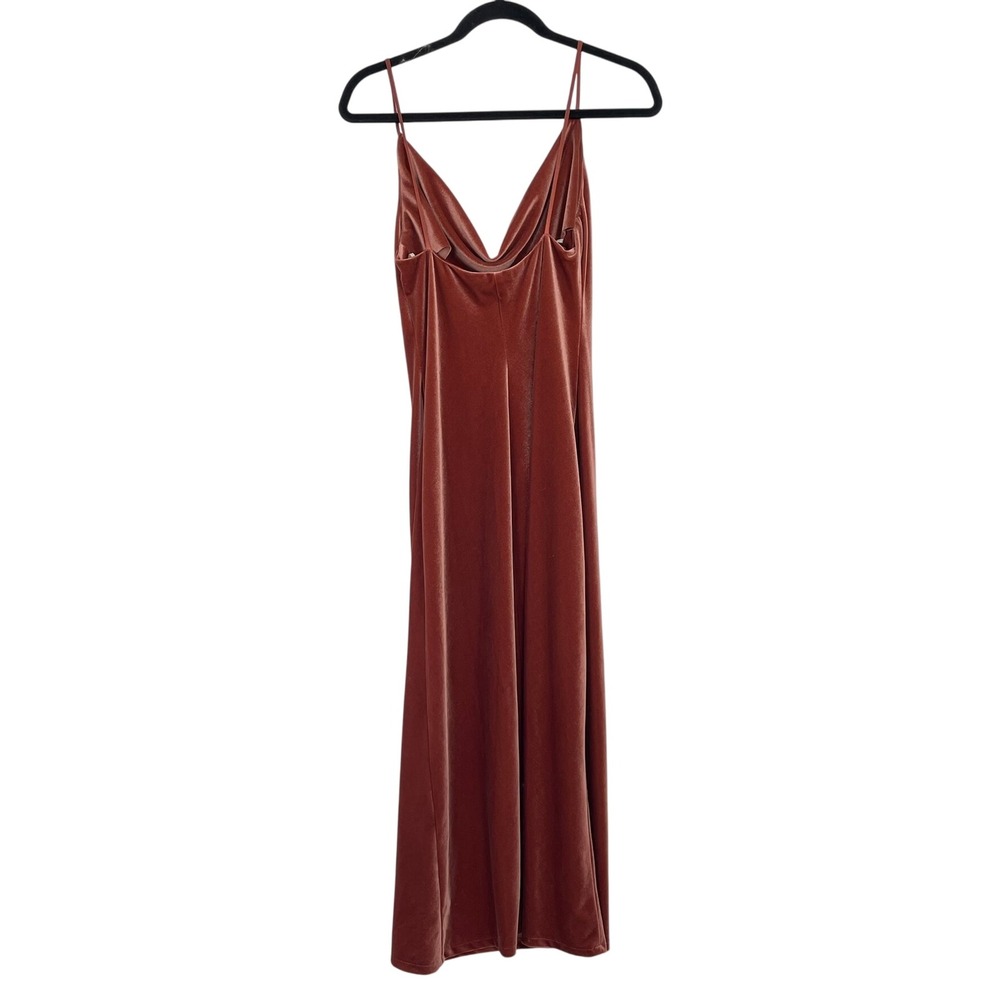 Jenny Yoo Collection Women Copper Velvet Cowl Neck Slip New Years Gown Dress 8 - Picture 3 of 10